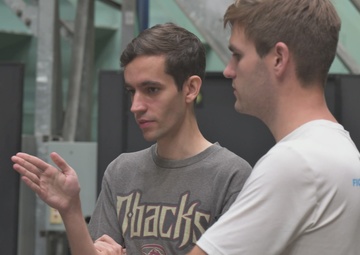Elijah Andrews, Post-Doctoral Research Fellow from University of Michigan works with Carderock at the LCC