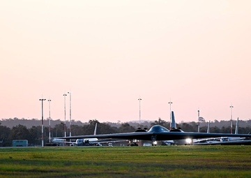B-2 Spirit taxi and take off b-roll