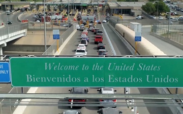 Aerial B-Roll of Bridge of the Americas Port of Entry