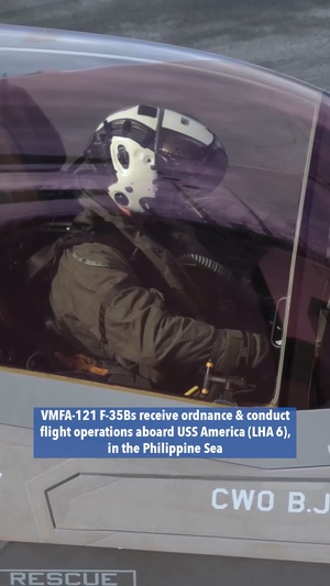VMFA-121 F-35Bs ordnance & flight operations aboard USS America