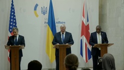 Secretary of State Antony J. Blinken holds a joint press availability with UK Foreign Secretary David Lammy and Ukrainian Foreign Minister Andrii Sybiha