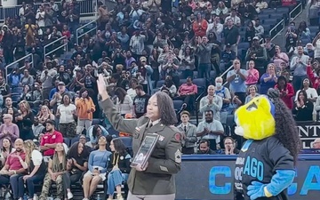 WNBA's Chicago Sky honors local Army Reserve Soldier during their home game's 'Military Moment'