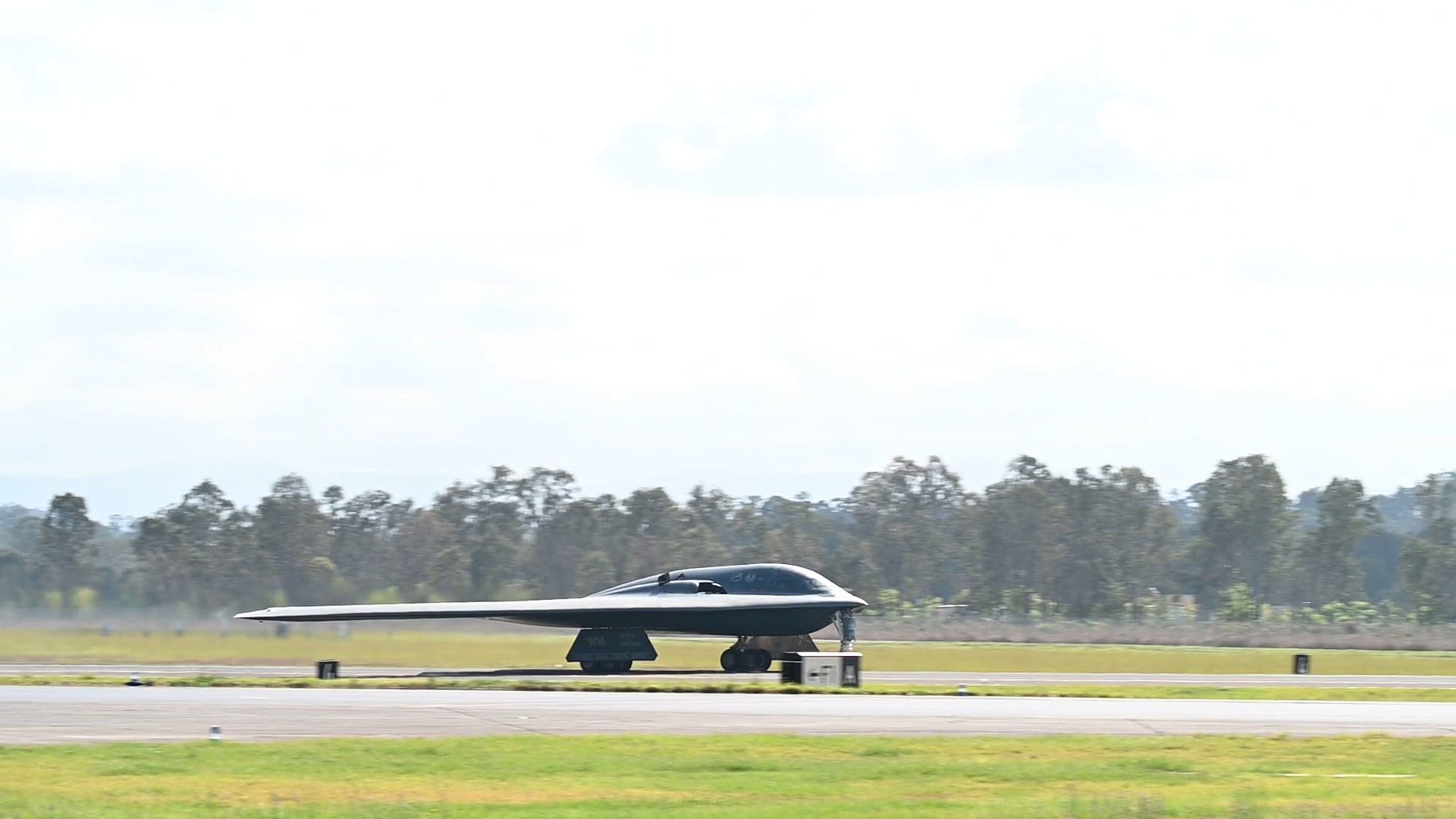 The B-2 Spirit stealth bomber conducts bilateral Bomber Task Force missions with Royal Australian Air Force aircraft at RAAF Base Amberley, Australia, Sept. 11, 2024. The U.S. seeks every opportunity to train alongside its allies and partners to build interoperability and bolster our collective ability to support a free and open Indo-Pacific. (U.S. Air Force video by Tech. Sgt. Anthony Hetlage)