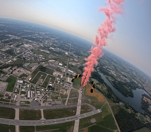 Army Golden Knights fly at Airshow London to celebrate 100 years of Royal Canadian Air Force