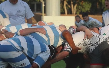 B-Roll: MRF-D 24.3 Marines play rugby against Australian Stray Cats