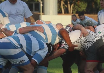 B-Roll: MRF-D 24.3 Marines play rugby against Australian Stray Cats