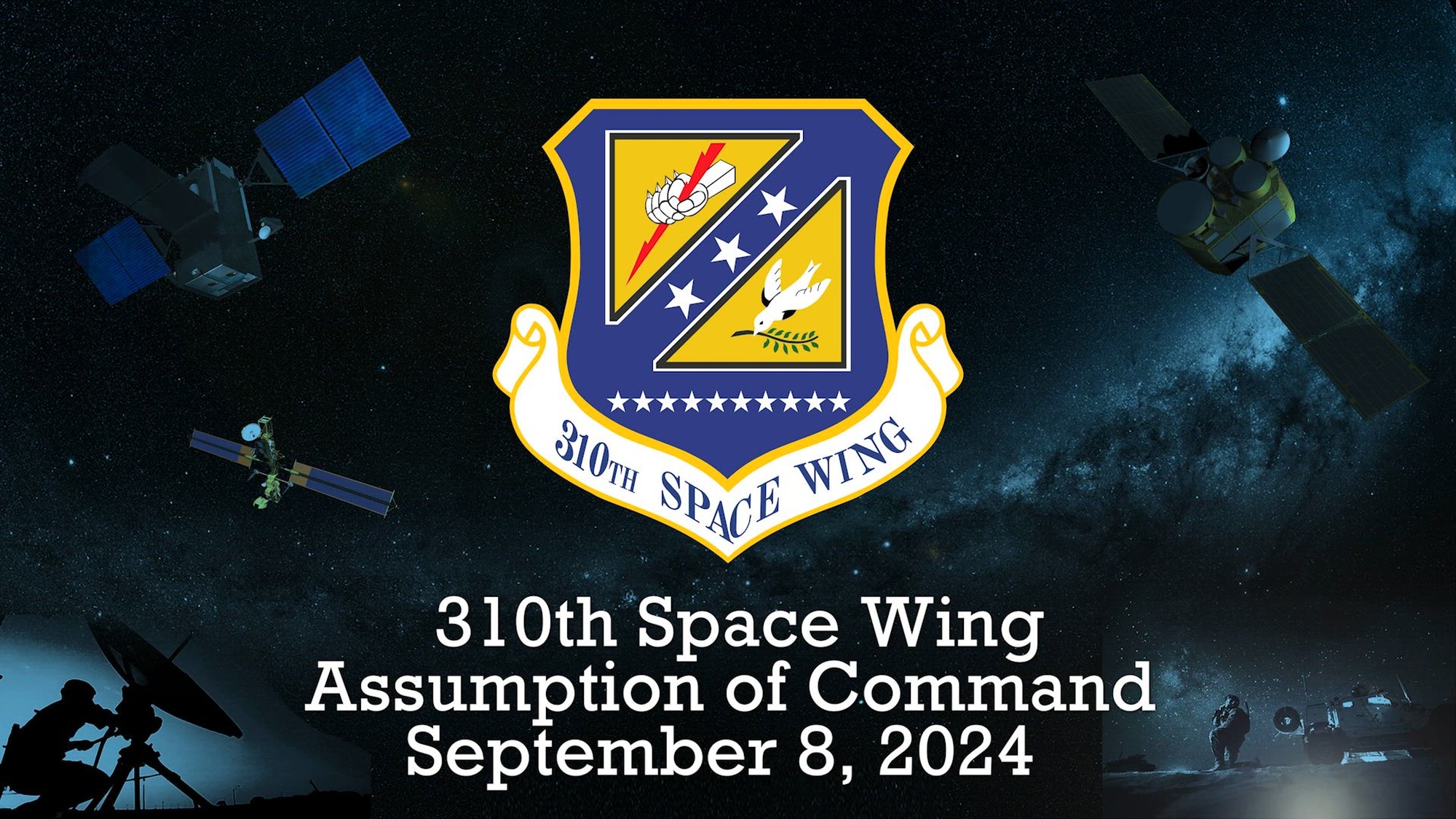 The 310th Space Wing held an assumption of command ceremony at the U.S. Air Force Academy, Sept. 8, 2024. Col. Adam Fisher, the new 310th Space Wing commander is likely the last commander for the wing as it will be shutting down in the next few years due to the Space Force Personnel Management Act signed into law by congress last year.
