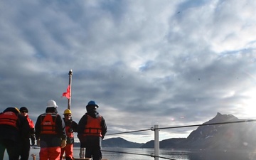 Coast Guard Cutter Northland transits near Nuuk, Greenland