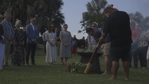 B-Roll: U.S. Marines, families of fallen, ADF participate in Tiwi Island and Larrakia people healing ceremony in Darwin