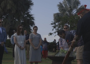 B-Roll: U.S. Marines, families of fallen, ADF participate in Tiwi Island and Larrakia people healing ceremony in Darwin