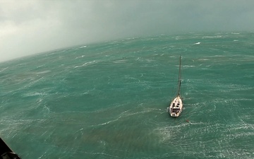 Coast Guard rescues man and dog during Hurricane Helene (no music)