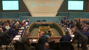 Secretary of State Antony J. Blinken delivers opening remarks at the D-ISIS Ministerial at the Department of State