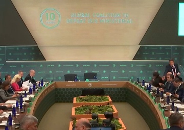 Secretary of State Antony J. Blinken delivers opening remarks at the D-ISIS Ministerial at the Department of State