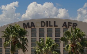 Aerial B-Roll - MacDill AFB following Hurricane Helene