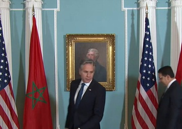 Secretary of State Antony J. Blinken meets with Moroccan Foreign Minister Nasser Bourita at the Department of State