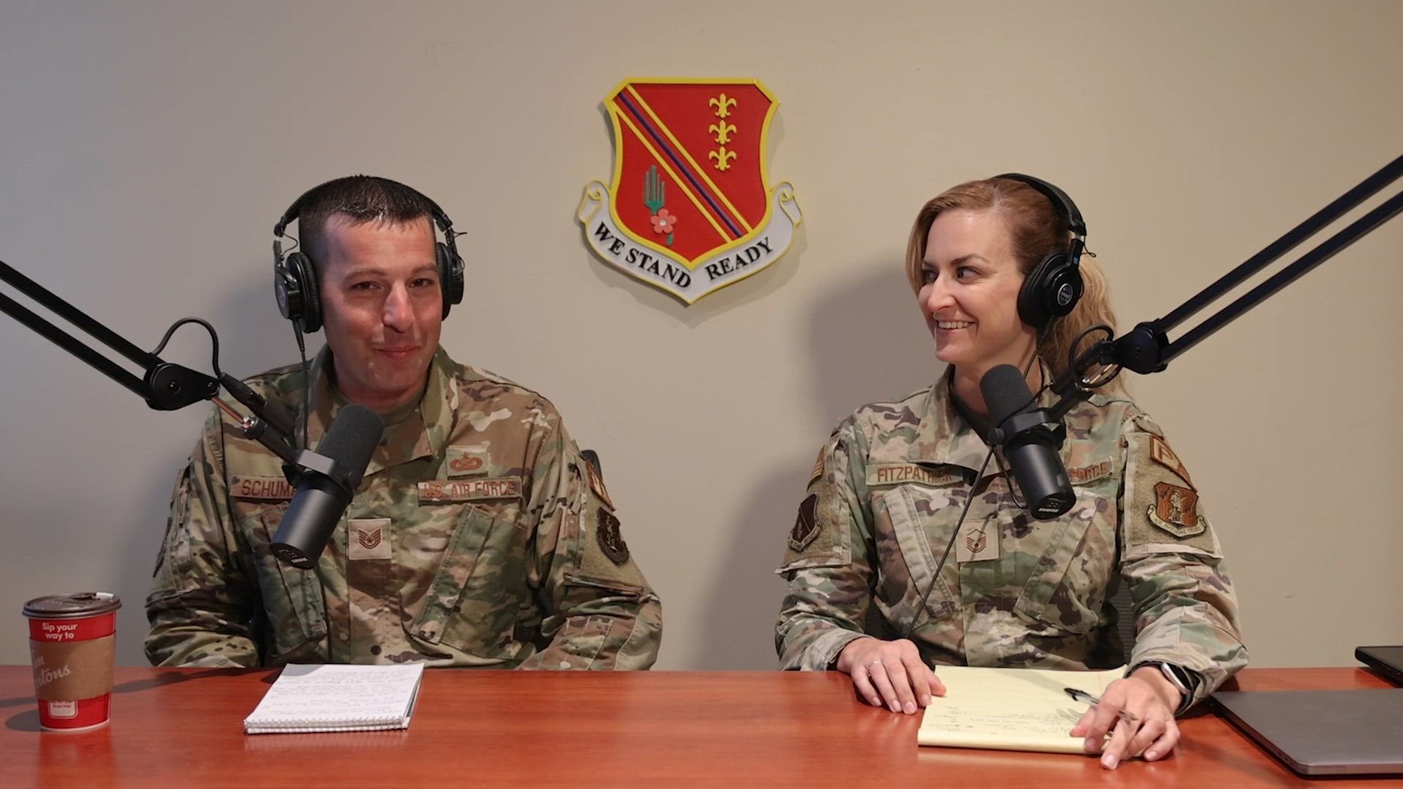 Master Sgt. Chelsea Fitzpatrick and Tech. Sgt. Drew Schumann host the October 2024 Road to Drill Broadcast, from the 127th Public Affairs office at Selfridge Air National Guard Base, Michigan. This months topics include the temporary relocation of the Air Refueling Group, Summer 2024 exercises, 127th Public Affairs resources, and new dining options available at the Selfridge Base Exchange.