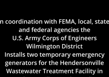 USACE completes installation of two emergency generators in Hendersonville, NC