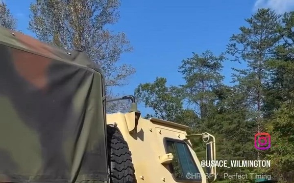 REEL: Active duty soldiers from the 82nd Airborne and the 20th Engineer Brigade from Fort Liberty, North Carolina, transported three 5-ton MTVs worth of food and water to the French Broad Fire and Rescue station.