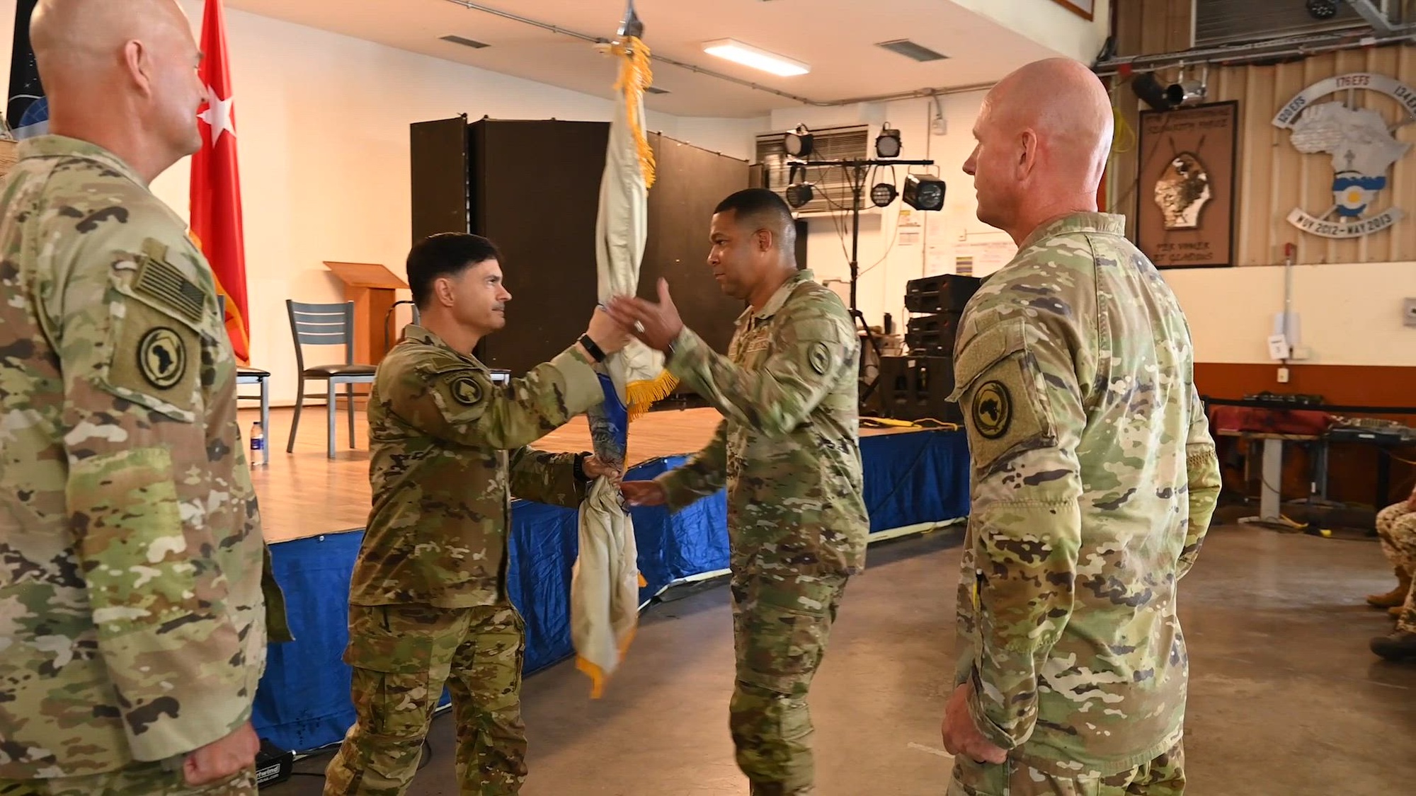 U.S. service members deployed to Combined Joint Task Force-Horn of Africa (CJTF-HOA) welcomed their new command senior enlisted leader (CSEL) during a change of responsibility ceremony at Camp Lemonnier, Djibouti, on Oct. 8, 2024.
