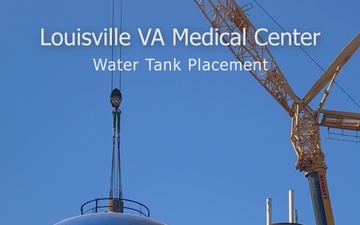 Water tank put in place for water tower on site of Louisville VA Medical Center Oct. 8, 2024