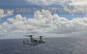 USS America Celebrates the 249th Birthday of the U.S. Navy