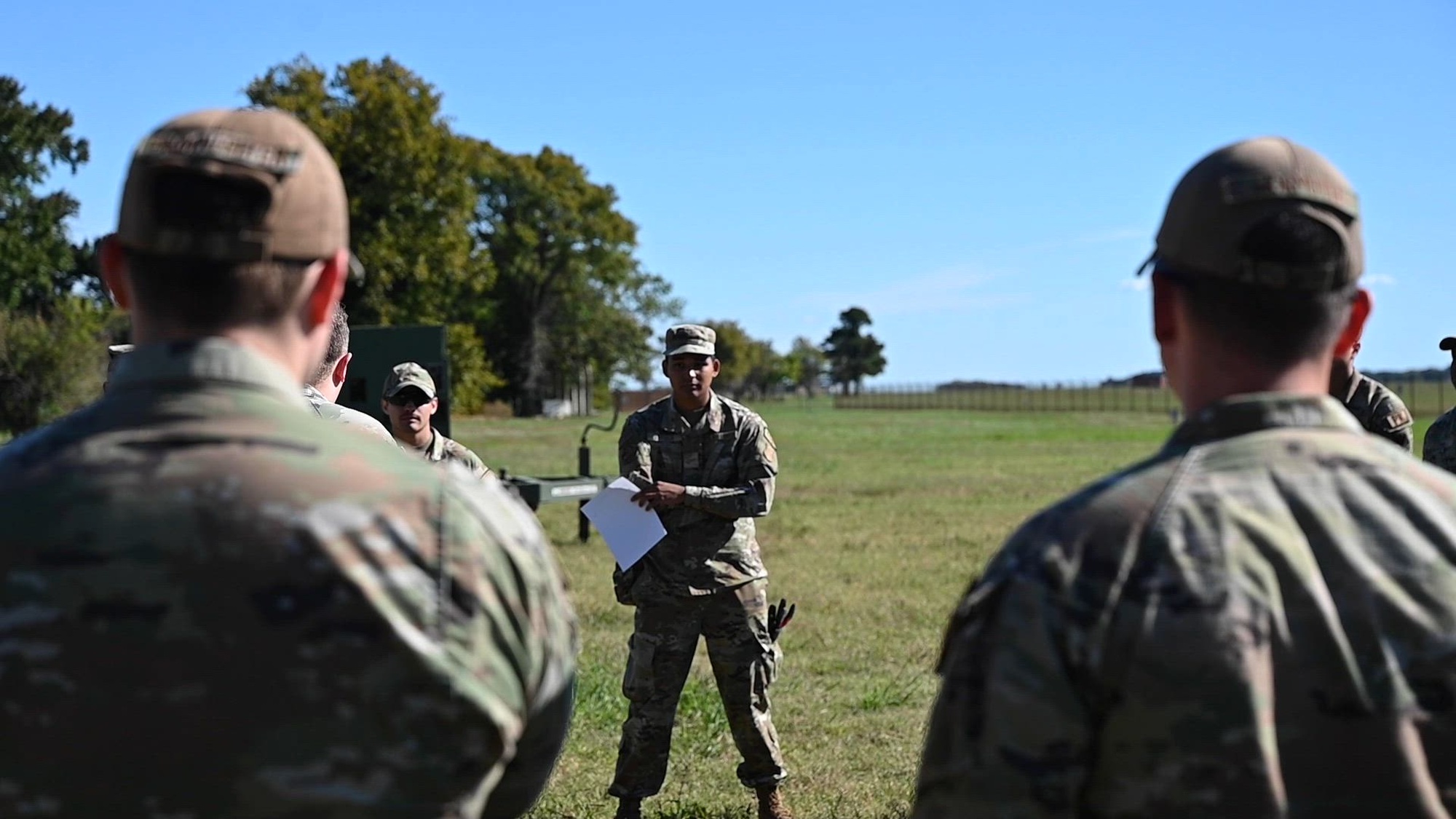 U.S. Airman participate in a deployment readiness exercise 