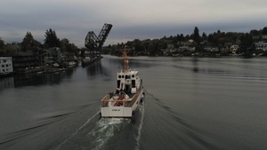 Coast Guard Cutter Adelie escorts Uruguay Naval Ship ROU Oyarvide through Puget Sound