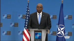 Austin Briefs Reporters at NATO