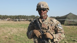 Staff Sgt. Franklin Walker with 1-7 CAV speaks about his experience during E3B in Poland