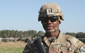 Staff Sgt. Franklin Walker with 1-7 CAV speaks about his experience during E3B in Poland