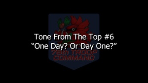 Tone from the Top - One Day? Or Day One?