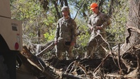 U.S. Army Soldiers assigned to 161st Engineer Support Company (Airborne), 27th Engineer Battalion (Airborne), 20th Engineer Brigade, XVIII Airborne Corps continue efforts on search and rescue operations in Swannanoa