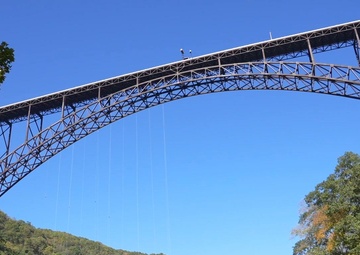 U.S. Army Golden Knights parachute into Bridge Day