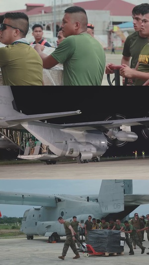 Reel: U.S., Philippine Marines load MV-22 Ospreys in Laoag to Support Relief Efforts Alongside Philippine Allies