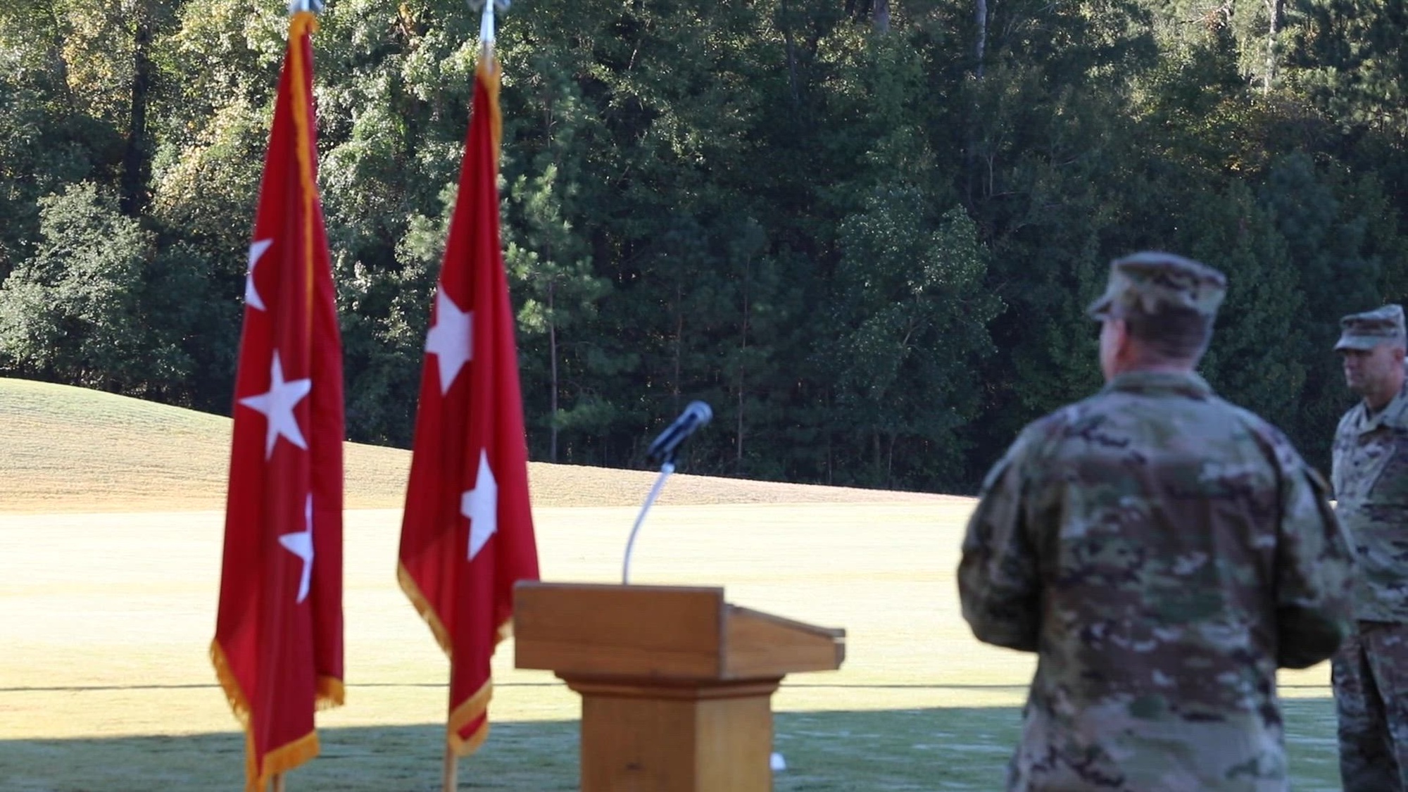 U.S. Army Reserve Maj. Gen. David M. Samuelsen spoke at the 108th Training Command’s Change of Command and Change of Responsibility Ceremony at the National Infantry Museum Parade Field, Fort Moore, Georgia on October 20, 2024. <br /><br />Lt. Gen. Robert D. Harter, 35th Chief of Army Reserve and 10th Commanding General, U.S. Army Reserve Command, was the host. <br /><br />Command Sgt. Maj. Juddiah G. Mooso, a Destin, Florida resident, relinquished responsibility to Command Sgt. Maj. Christopher Luchsinger, a Fort Walton Beach, Florida resident. <br /><br />Maj. Gen. William B. Dyer III, an Atlanta, Georgia resident, relinquished command to Maj.