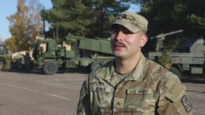 U.S. Army soldiers display combat vehicles in Johvi, Estonia