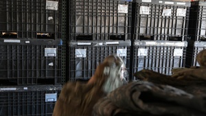 188th Wing LRS IPE Manager Tech Sgt. Ashley Green stores deployment gear