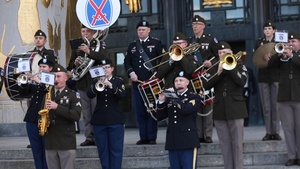 10th Mountain Division Band and rock band perform in the Brooklyn Veterans’ Appreciation Parade & Resource Fair Broll
