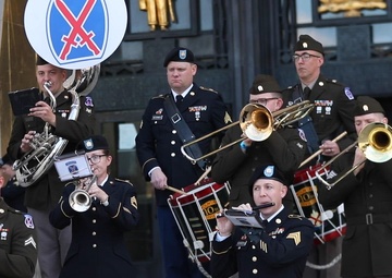 10th Mountain Division Band and rock band perform in the Brooklyn Veterans’ Appreciation Parade &amp; Resource Fair Broll