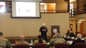 Fire inspector gives fire safety tips during Fort McCoy's Safety, Occupational Health Council meeting, Part 1