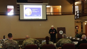 Fire inspector gives fire safety tips during Fort McCoy's Safety, Occupational Health Council meeting, Part 2