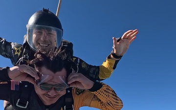 U.S. Army Golden Knights skydive onto Galveston Island