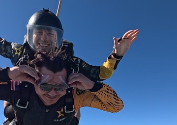 U.S. Army Golden Knights skydive onto Galveston Island
