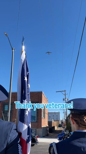 Airmen carry colors during Leavenworth Veterans Day Parade