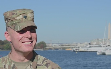 Army Spc. Chaeton Hill preparing to support the 60th Presidential Inauguration