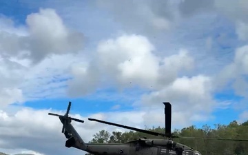 B-Roll: Maryland Helicopter Aquatic Response Team conducts rescue missions in Western North Carolina after Hurricane Helene (vertical video)