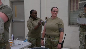 434th Air Refueling Wing flu shot (B-roll)