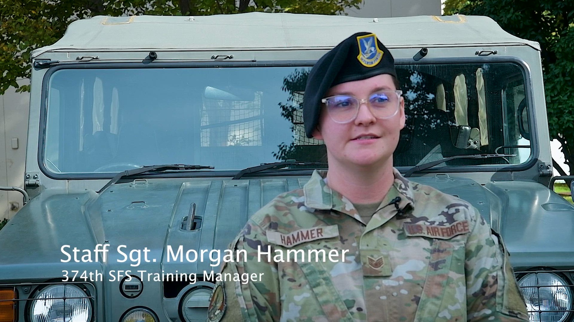 U.S. Air Force Staff Sgt. Morgan Hammer provides an overview of Guard and Protect, at Yokota Air Base, Japan, October 29, 2024, as part of Exercise Keen Sword 25. 