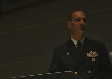 Commissioning Committee hosts a reception for Secretary of the Navy Del Toro, Special Guests, and Sailors with USS John Basilone (DD 122) in New York City