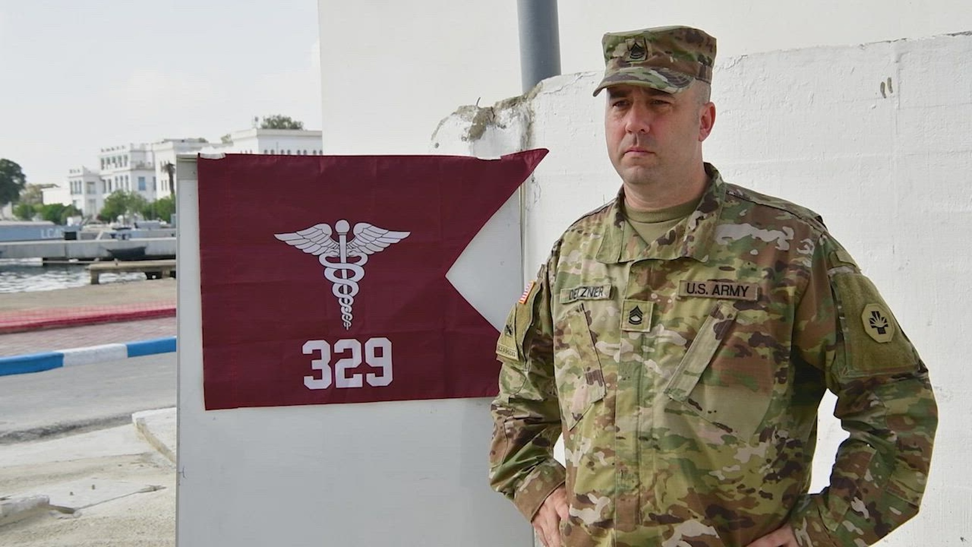 U.S. Army Sfc. Jonathan Detzner, acting 1SG of the 329th Ground Ambulance Company, conducts interview during Tactical Combat Casualty Care Information Exchange as part of Phoenix Express 2024 in Bizerte, Tunisia Nov. 6, 2024. Phoenix Express, sponsored by U.S. Africa Command and facilitated by Commander, U.S. 6th Fleet, is designed to improve regional cooperation, increase maritime domain awareness information sharing practices and operational capabilities to enhance efforts to achieve safety and security in the Mediterranean Sea. (U.S. Army Video by Sgt. Christian Dela Cruz)